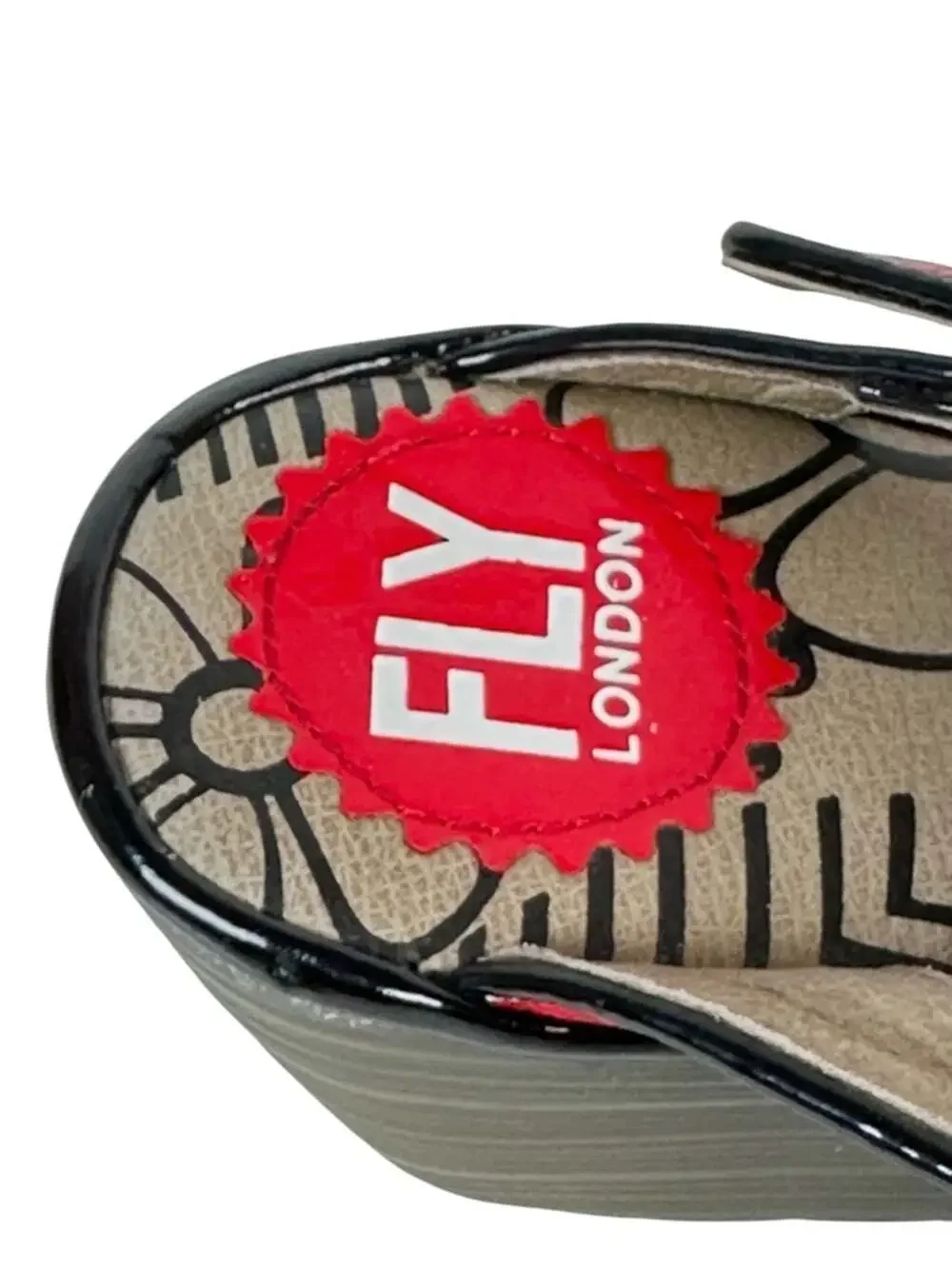 Fly London Womens Euro 37 Red Patent Platform Comfort Wedge Sandals Size 6